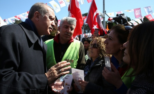 Cumhurbaşkanı Erdoğan 'Hayır' çadırında!