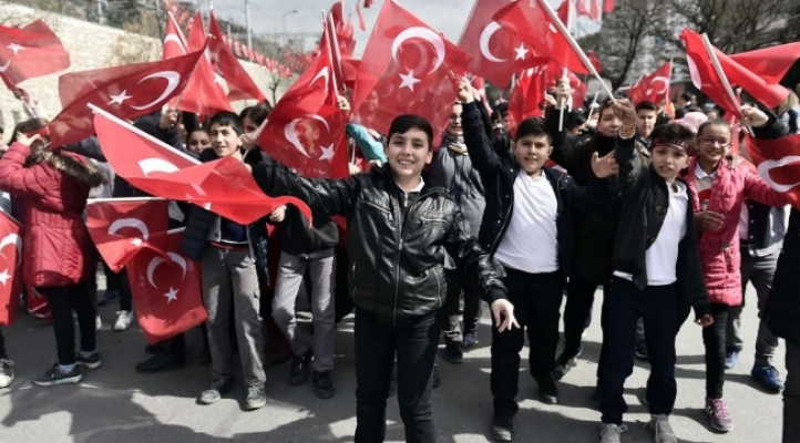 Ankara'da Binler Çanakkale İçin Yürüdü