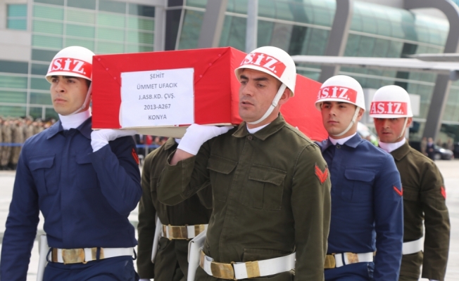 Şehit Ufacık'ın cenazesi Konya'ya getirildi