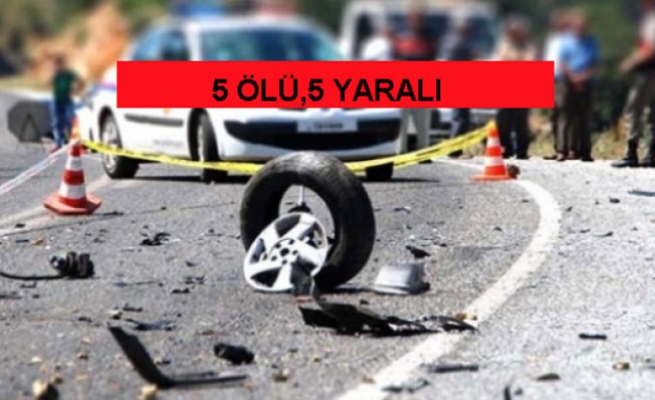Sivas'ta iki otomobil çarpıştı: 5 ölü, 5 yaralı