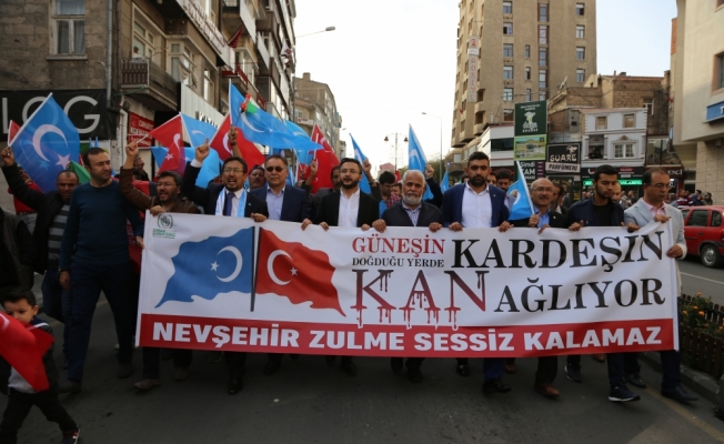 Nevşehir'de Doğu Türkistan'a destek yürüyüşü