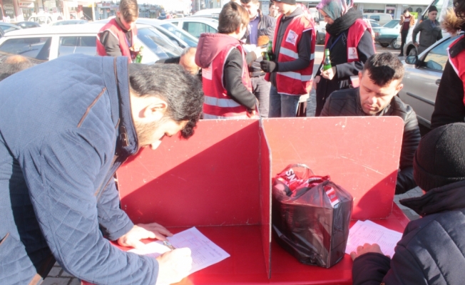 Beyşehir'de kan bağışı kampanyasına yoğun ilgi