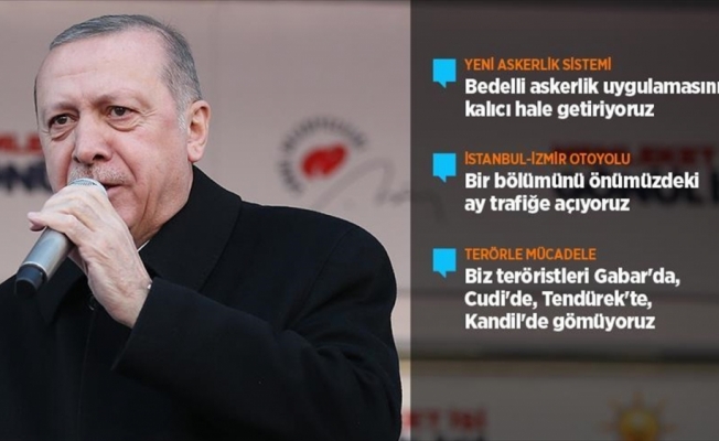 Cumhurbaşkanı Erdoğan: Bedelli askerlik uygulamasını kalıcı hale getiriyoruz