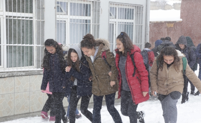 Halkapınar'da kar nedeniyle okullar tatil edildi