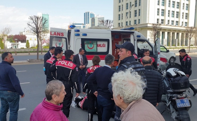 Başkentte motorize yunus ekibi kaza yaptı: 2 yaralı