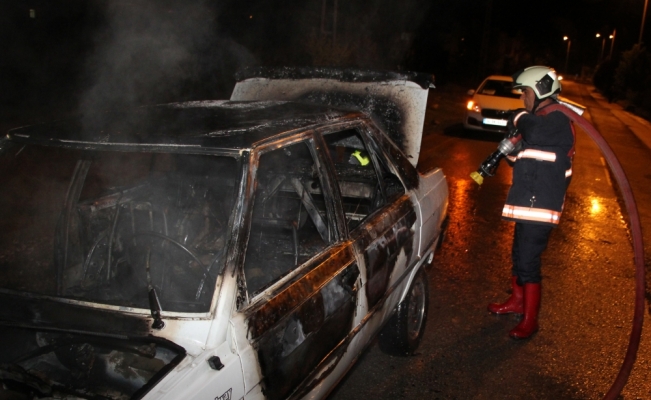 Beypazarı'nda otomobil yangını