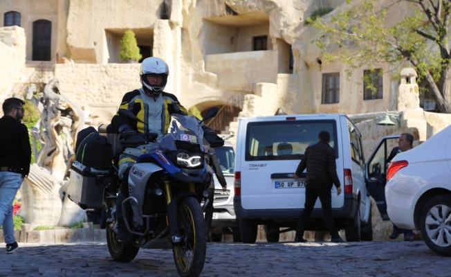 Çin yolculuğundaki motosikletli grup Kapadokya'da mola verdi
