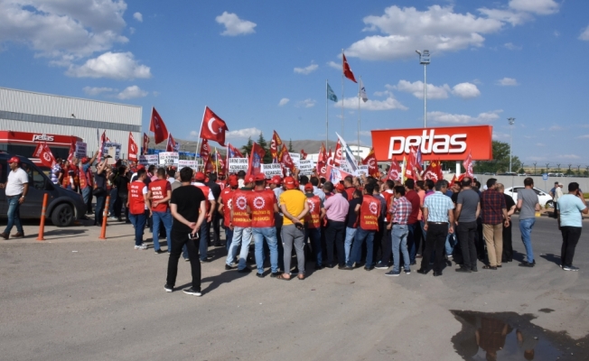Kırşehir'de fabrika işçilerinden eylem
