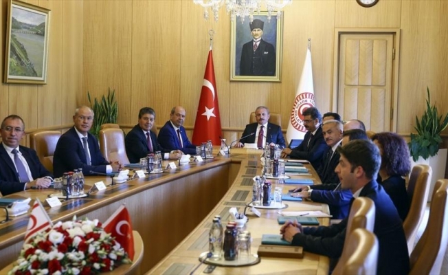 TBMM Başkanı Şentop, KKTC Başbakan'ı Tatar'ı kabul etti