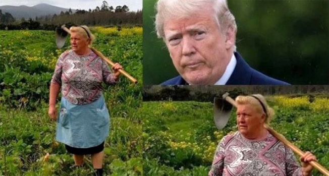 İspanyalı çiftçi kadın, Trump'a benzerliğiyle sosyal medyayı salladı!
