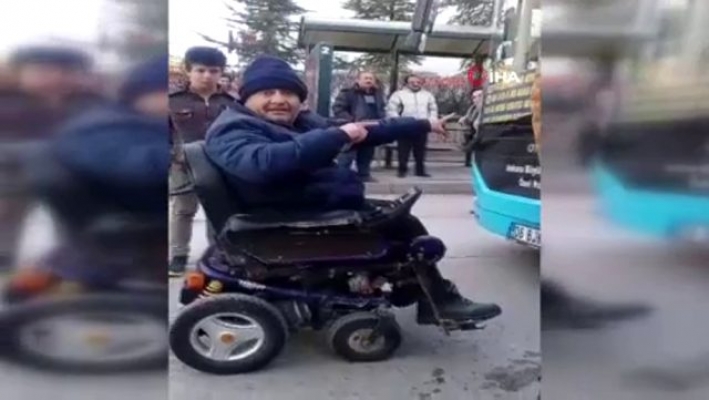 Ankara'da Engelli Vatandaşı Otobüse Almadı, KOVULDU!