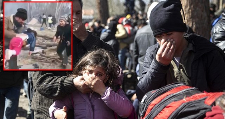 Yunanistan sınırında biber gazına maruz kalan Suriyeli küçük kız