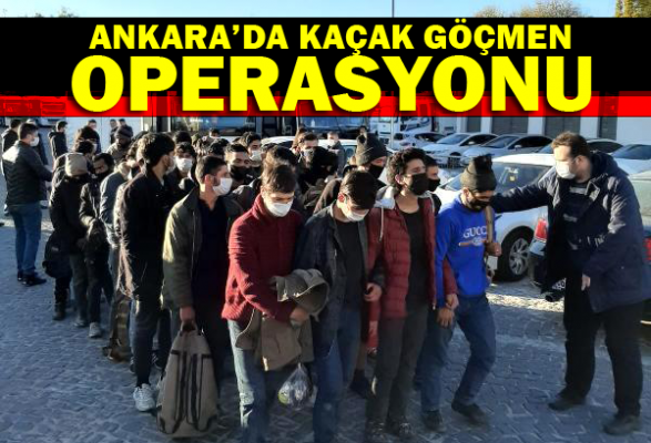 Ankara'da 2 otobüste 78 kaçak göçmen yakalandı