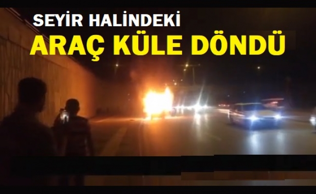 Ankara'da seyir halindeki otomobil alev alev yandı