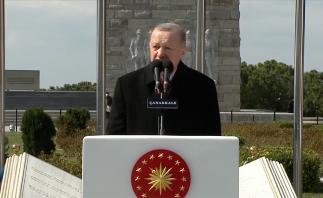 Cumhurbaşkanı Erdoğan Çanakkale Zaferi'nin 107. yılı anma töreninde konuştu