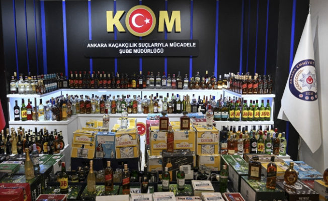 Ankara'da 3 bin 787 şişe kaçak içki ele geçirildi