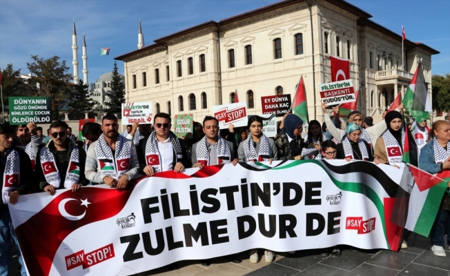 Sivas, Niğde, Kırşehir, Nevşehir ve Kırıkkale'de İsrail'in Filistin'e saldırıları kınandı