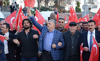 Akyurt'ta "Mehmetçiğe Destek Yürüyüşü" yapıldı