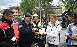 Konya'da polise sürpriz kutlama
