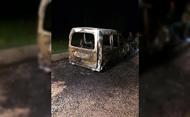 Sivas'ta araç yangını