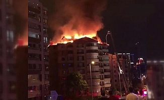 Başkentte 8 katlı binada yangın