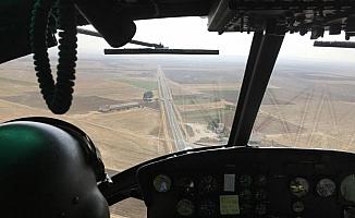 Nevşehir'de jandarmadan helikopterle trafik denetimi