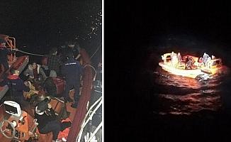 Bodrum açıklarında düzensiz göçmenleri taşıyan tekne battı