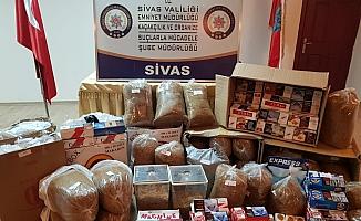 Sivas'ta kaçak tütün operasyonu