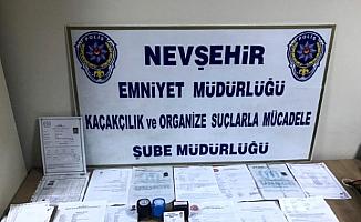 Nevşehir'de sahte evrak operasyonu