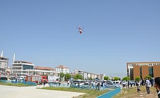 Karaman'da ambulans helikopter diş hekimi için havalandı