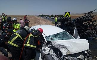 Aksaray'da traktörle otomobil çarpıştı: 4 yaralı