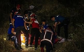 Ankara'da uçurumdan yuvarlanan engelli kurtarıldı