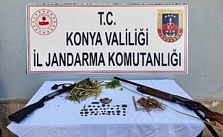 Konya'da tarihi eser ve uyuşturucu operasyonu