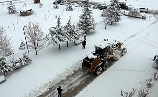 Halkapınar'da kar yağışı