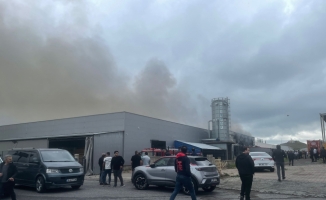 Kayseri'de mobilya fabrikasında çıkan yangına müdahale ediliyor