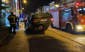 Kayseri'de otomobiliyle takla atan alkollü sürücü yaralandı