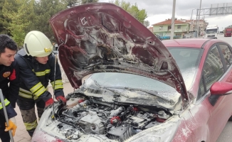 Konya'da otomobil yangını