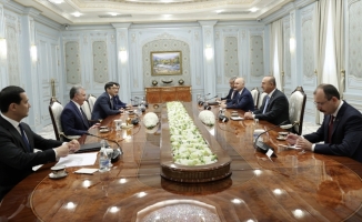 Özbekistan Cumhurbaşkanı Mirziyoyev, Çavuşoğlu, Muş ve Karaismailoğlu'nu kabul etti